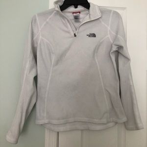 White North Face fleece pullover.